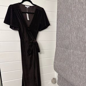 Baltic Born Brown velvet wrap dress